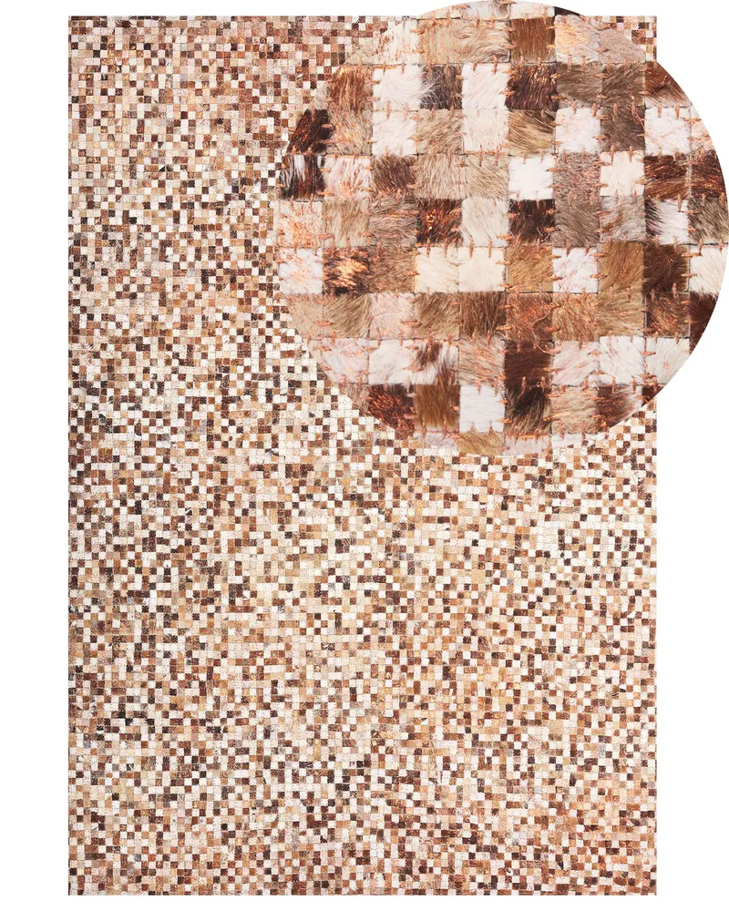 Cowhide Area Rug Café 160 x 230 cm TORUL