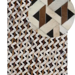 Cowhide Area Rug Café and Grey 160 x 230 cm TUGLU