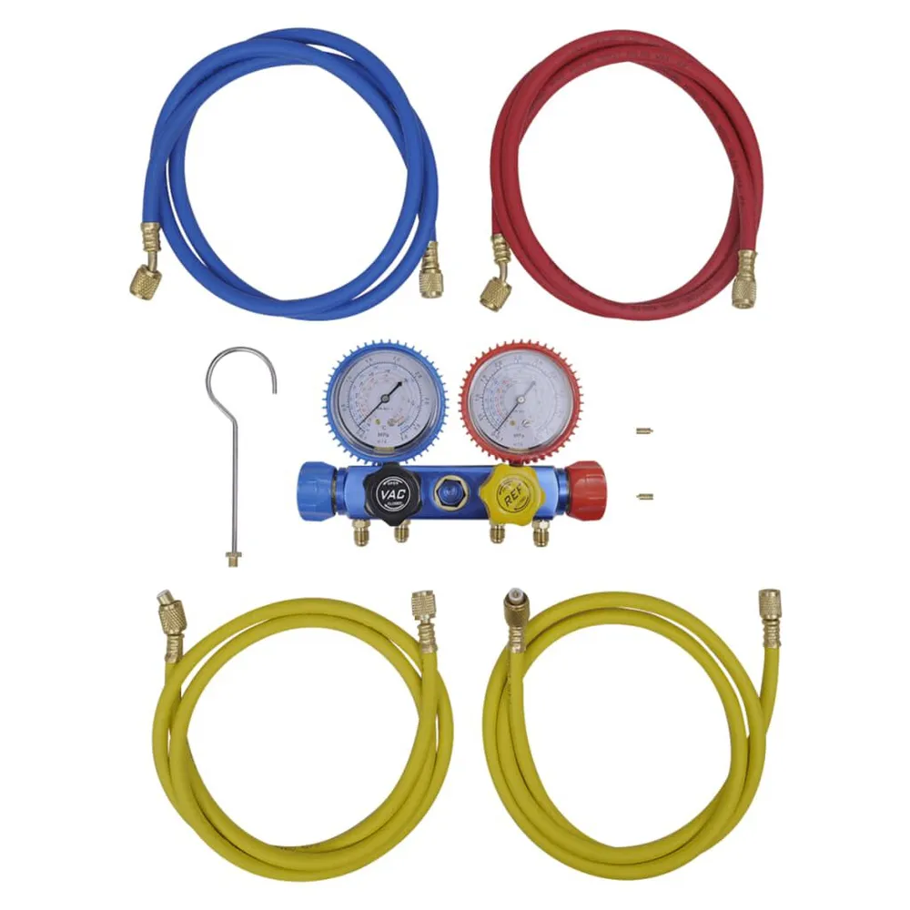 Kit de Manutenção Conjunto manómetro colector com 4 formas para ar condicionado