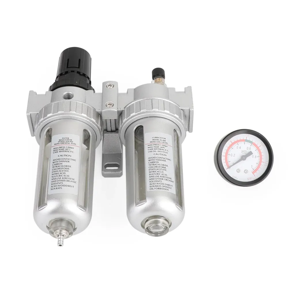 1/2"em Filtro de Compressor de Ar Separador de Óleo e Água Armadilha Ferramentas com Regulador Medidor