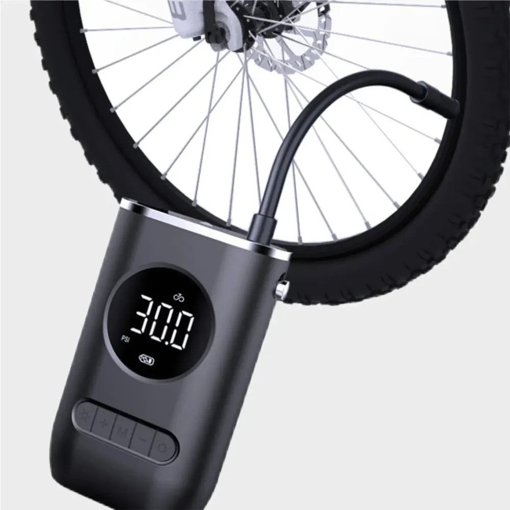 Bomba Elétrica Bateria para Bicicleta e Automóvel – Compressor 10 Bar com LCD