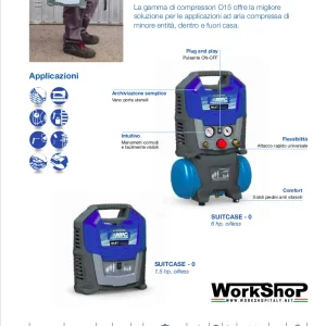 Compressore aria O15 6 litri SUITCASE 6 1,5HP
