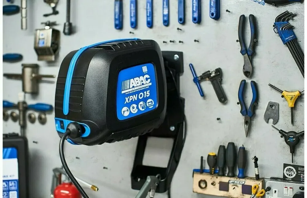 Compressore con arrotolatore integrato 10mt. Abac HOSEREEL