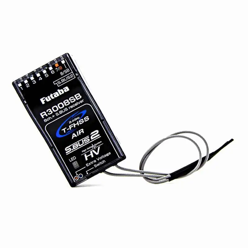 Reservatório de Expansão Receptor Futaba R3008SB - Sistema de telemetria T-FHSS 8 canais + receptor S.Bus para modelos de...