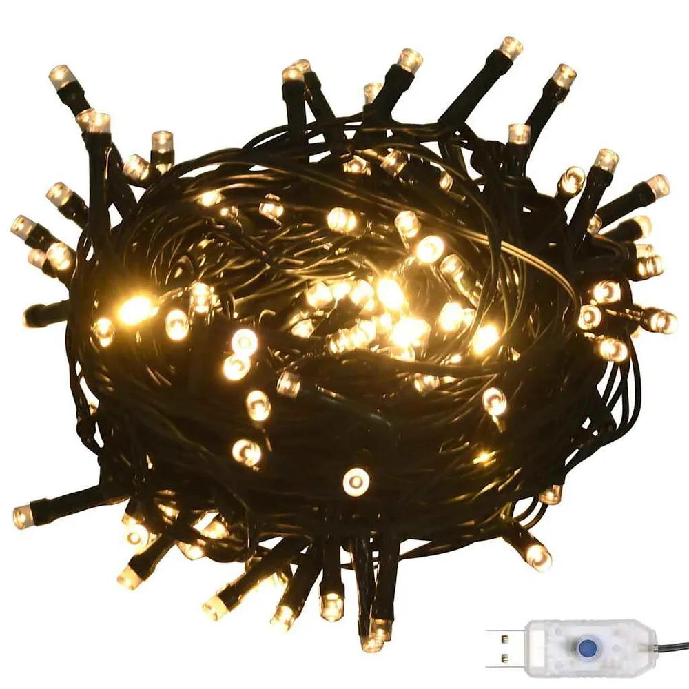 Conj. de bolas de natal 61pcs com pico e 150 LEDs dourado/bronze