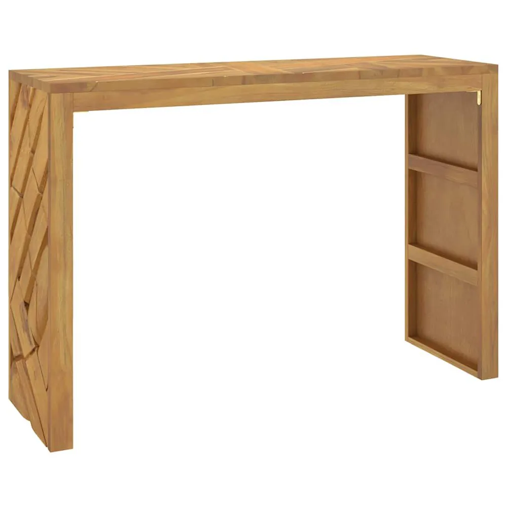 Mesa consola 110x35x75 cm madeira maciç teca com Divisórias