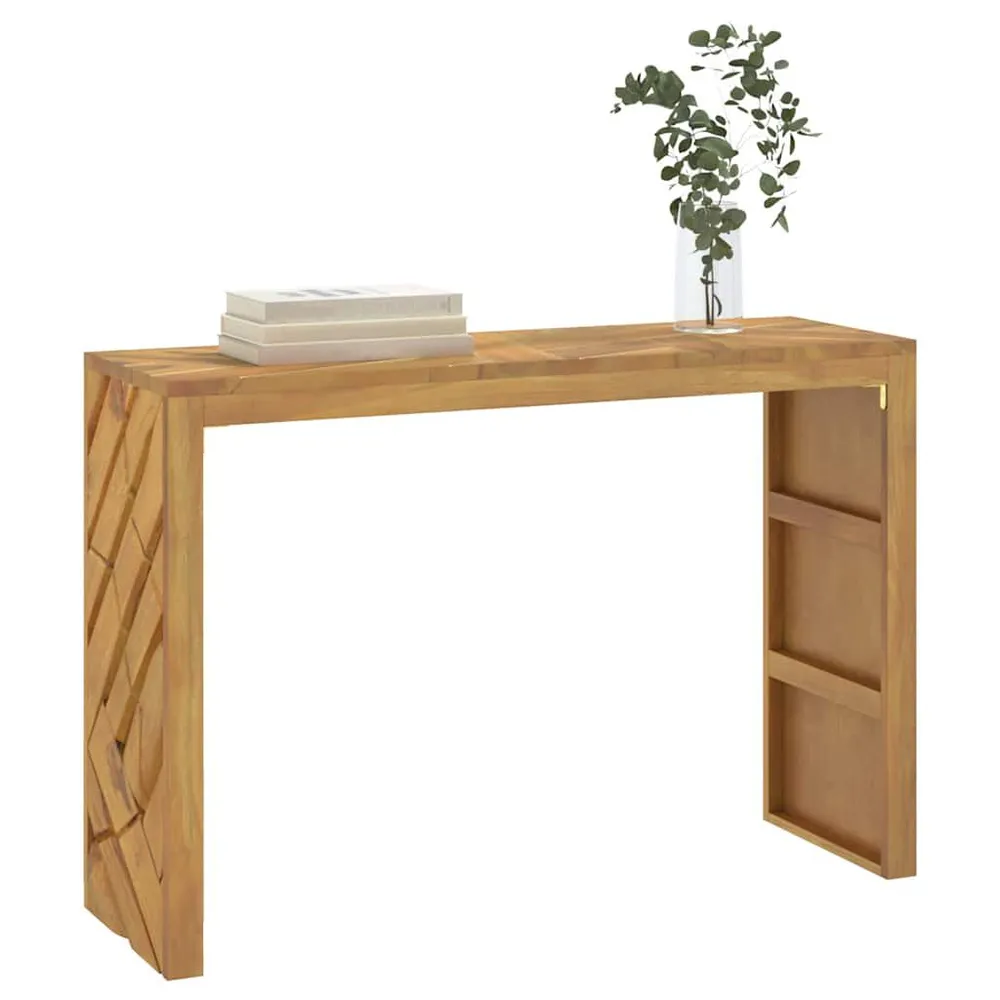 Mesa consola 110x35x75 cm madeira maciç teca com Divisórias