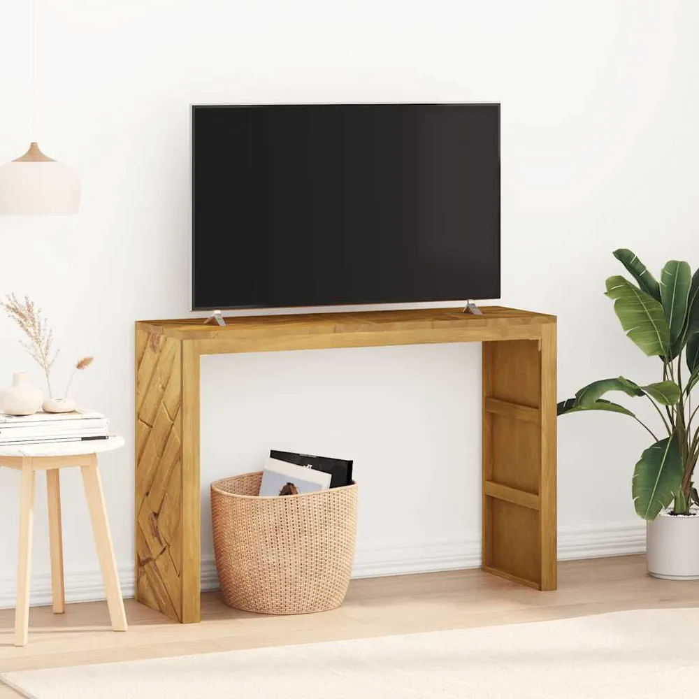 Mesa consola 110x35x75 cm madeira maciç teca com Divisórias