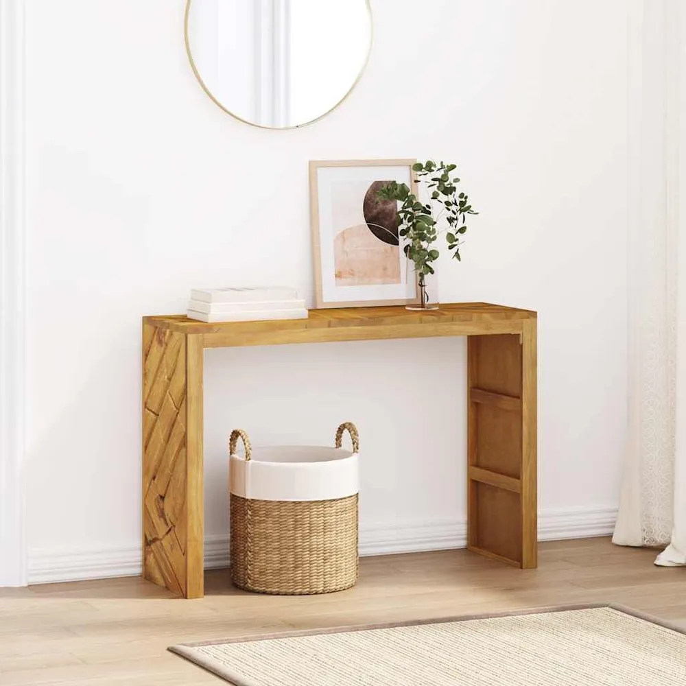 Mesa consola 110x35x75 cm madeira maciç teca com Divisórias