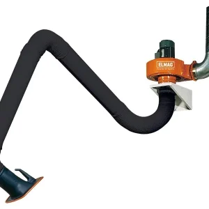 Conjunto de exaustão de ar ELMAG com braço extrator de 3m em design de tubo, comprimento: 3m, Ø 150 mm (sem filtro) ventil...