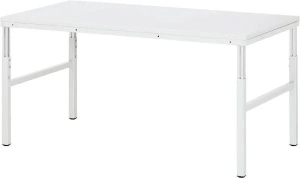 Mesa básica RAU (sistema de estação de trabalho série E), tampo com revestimento de resina melamínica, 1800x650-1000x900 m...