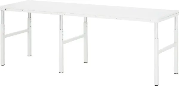 Mesa básica RAU (sistema de estação de trabalho série E), tampo com revestimento de resina melamínica, 1800x650-1000x900 m...