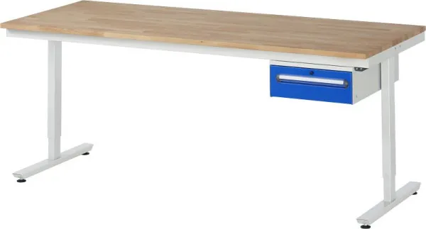Mesa de trabalho RAU série adlatus 150 (ajustável eletricamente em altura), tampo em MDF, 2000x720-1120x800 mm, 08-AT-200-...
