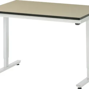 Mesa de trabalho RAU série adlatus 150 (ajustável eletricamente em altura), tampo em MDF, 1250x720-1120x800 mm, 08-AT-125-...