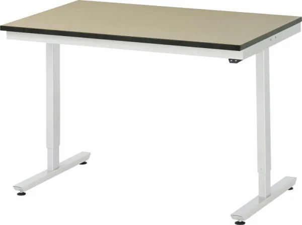 Mesa de trabalho RAU série adlatus 150 (ajustável eletricamente em altura), tampo em MDF, 1250x720-1120x800 mm, 08-AT-125-...