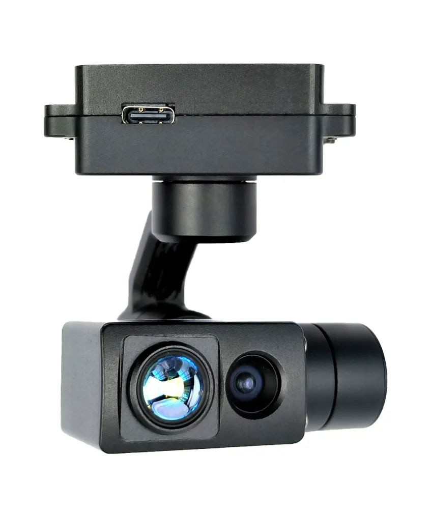 TOPOTEK KHP335M608 Gimbal de drone de luz dupla - Câmera de luz visível 1080P com zoom numérico de 9X + imagem térmica de...