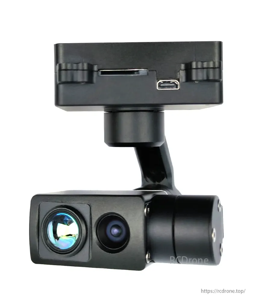 TOPOTEK KHP335M608 Gimbal de drone de luz dupla - Câmera de luz visível 1080P com zoom numérico de 9X + imagem térmica de...