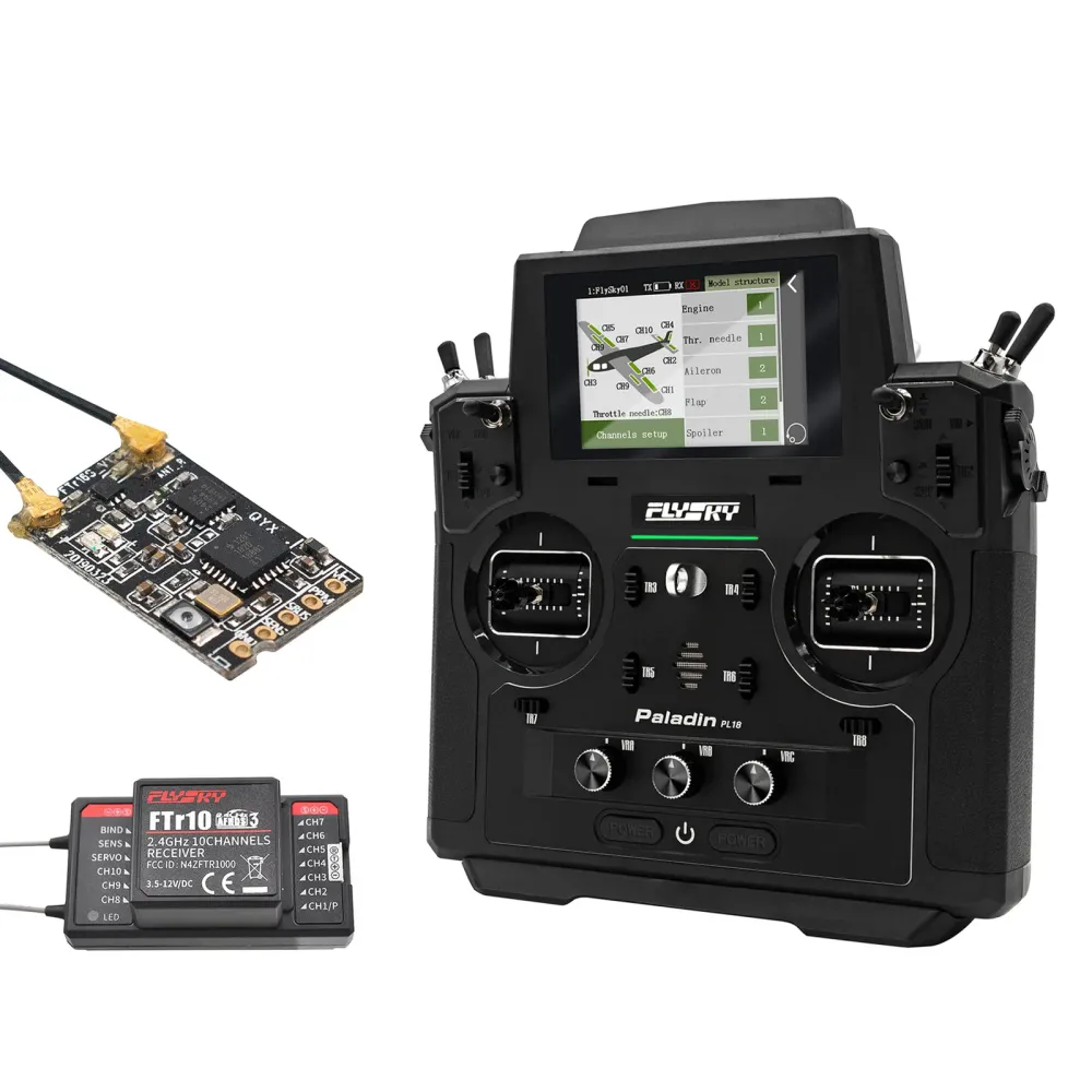 Transmissor Flysky Paladin PL18 2.4G 18CH com receptor FTr10 FTr16S