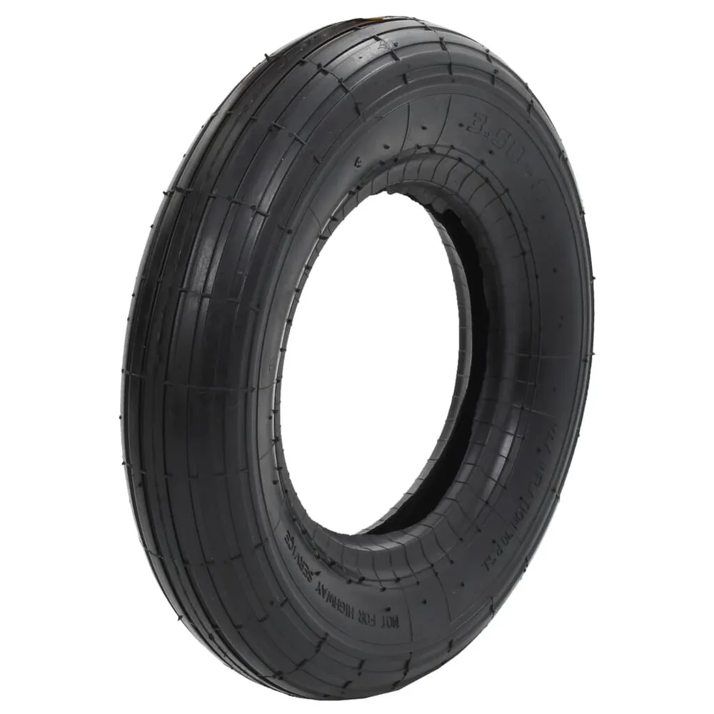Conj. pneus e câmaras para carrinho mão 4 pcs 3.50-8 4PR borracha