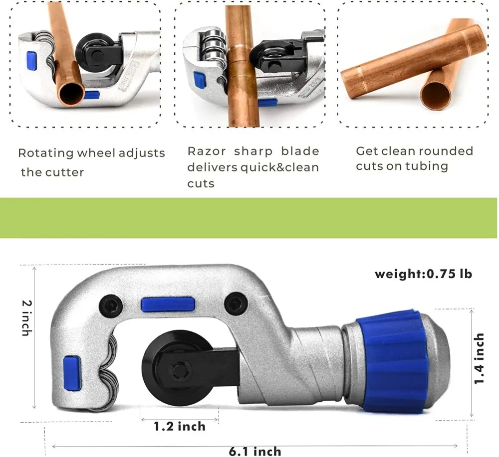 Cortador de tubos de cobre CT-532, de 3/16 pol. 1-1/4 pol., para ço inoxidável, cortador de tubos CSST com 2 lâminas de re...