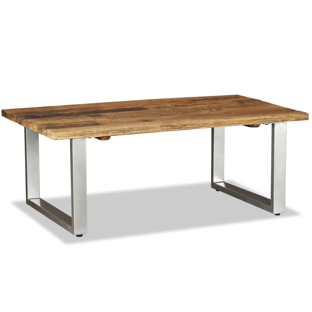 Mesa de centro 100x60x38 cm madeira reciclada maciç para Transmissão Manual