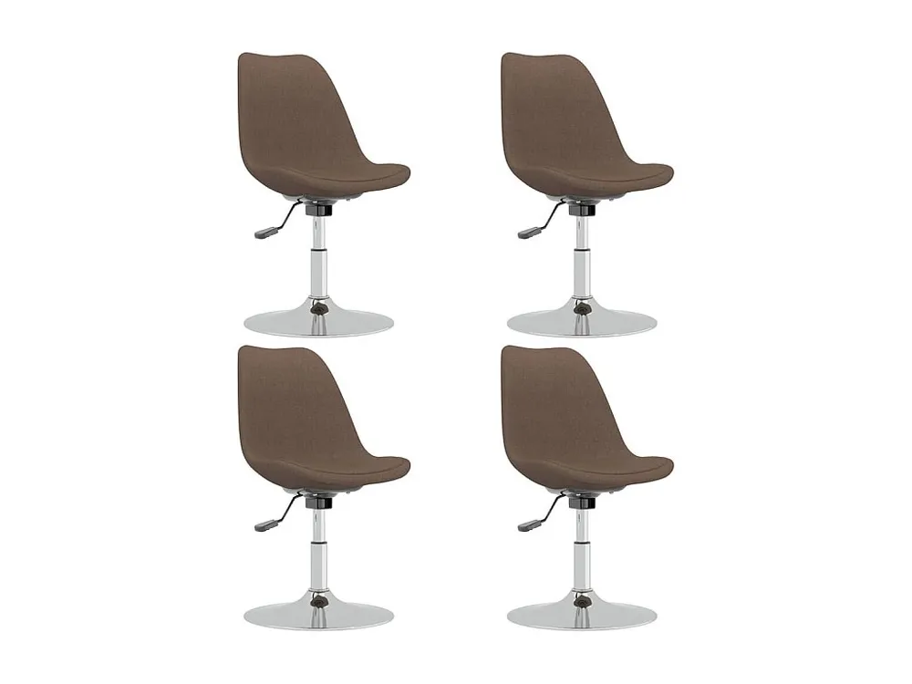 Cadeiras de jantar giratórias 4 pcs tecido cinzento-acastanhado (Kit Completo)