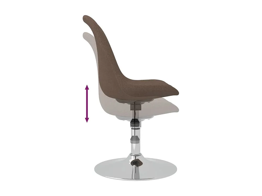 Cadeiras de jantar giratórias 4 pcs tecido cinzento-acastanhado (Kit Completo)