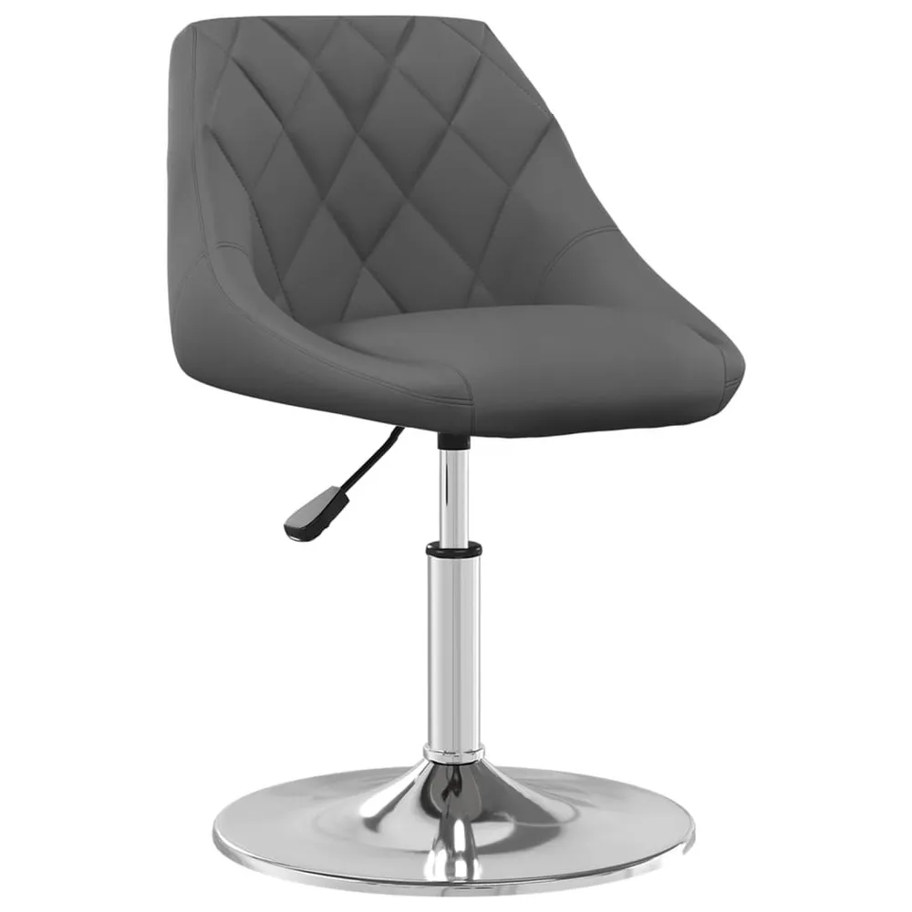 Cadeiras de jantar giratórias 6 pcs veludo cinzento-escuro com Dimensões Ajustáveis