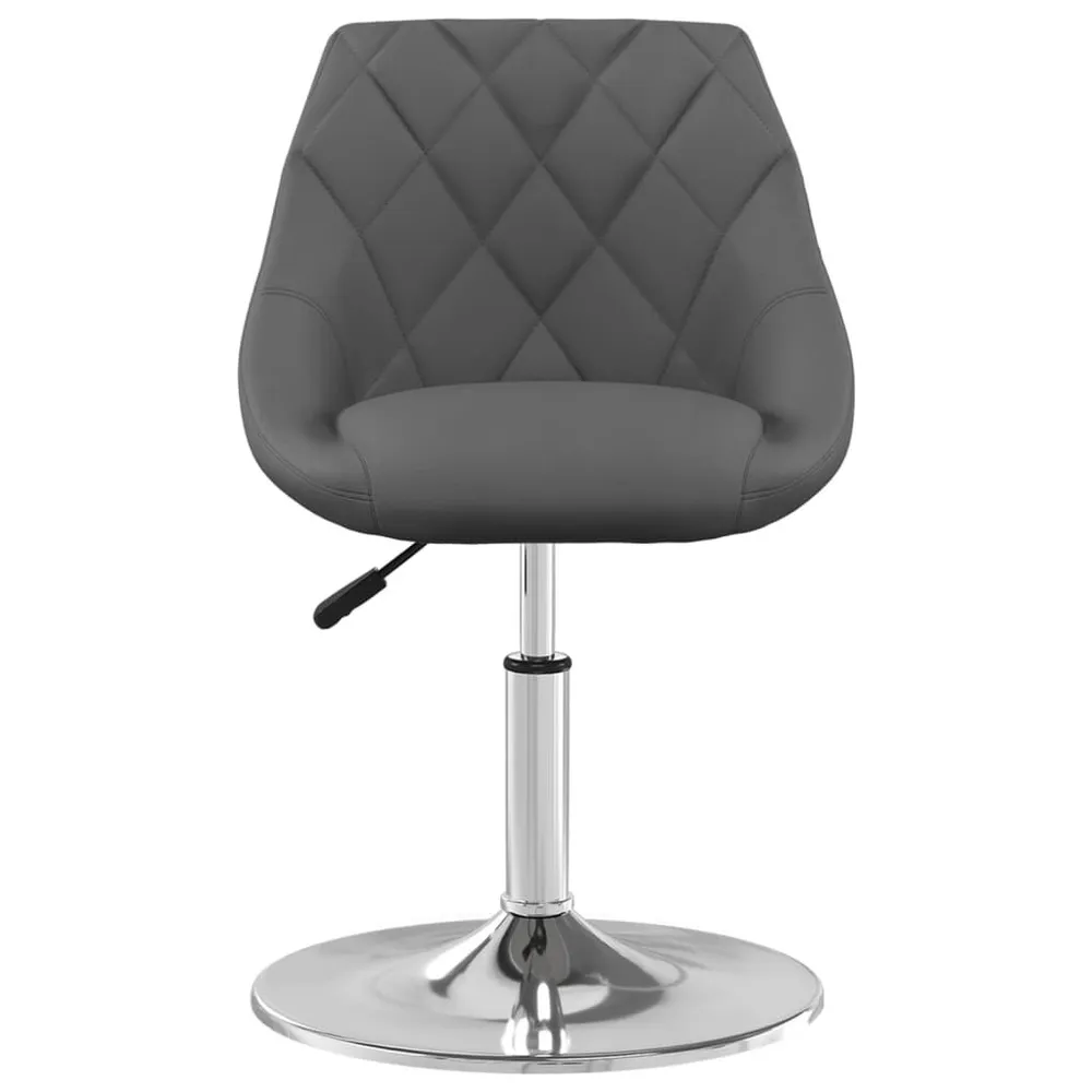 Cadeiras de jantar giratórias 6 pcs veludo cinzento-escuro com Dimensões Ajustáveis