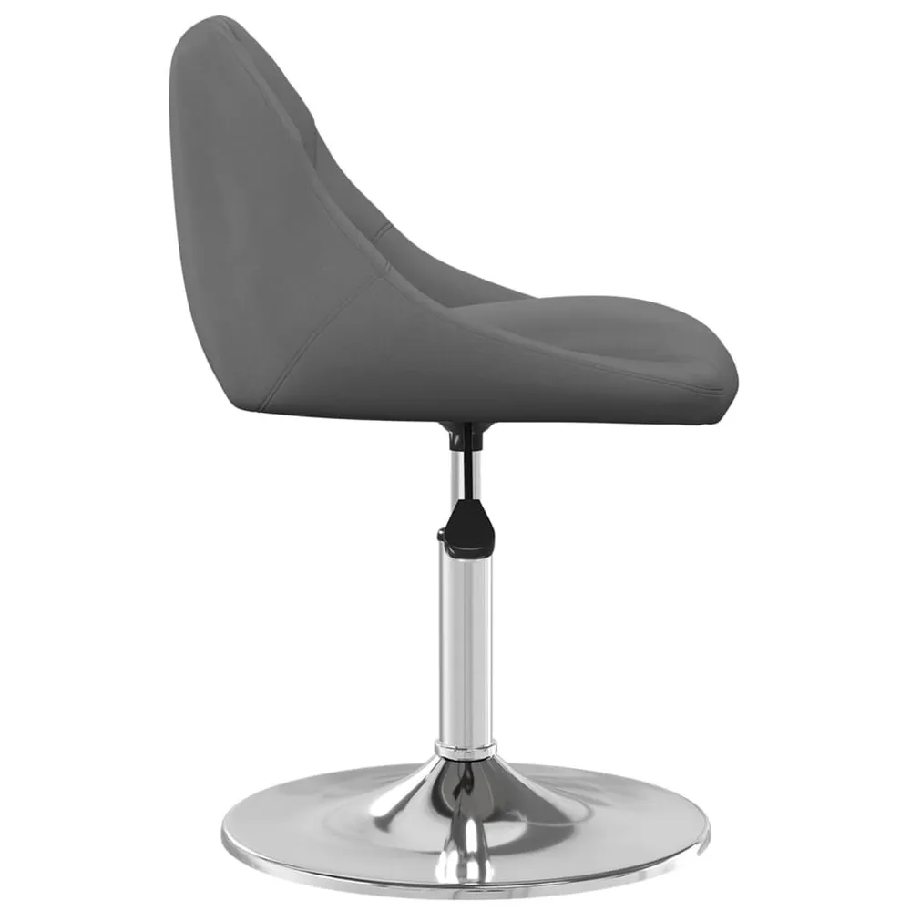 Cadeiras de jantar giratórias 6 pcs veludo cinzento-escuro com Dimensões Ajustáveis