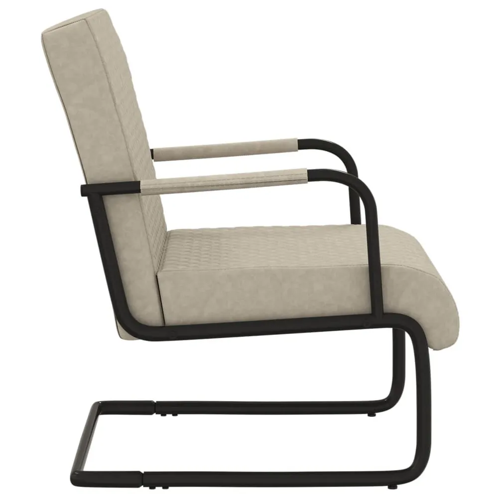 OEM Original Cadeira cantilever em couro artificial cinzento-claro