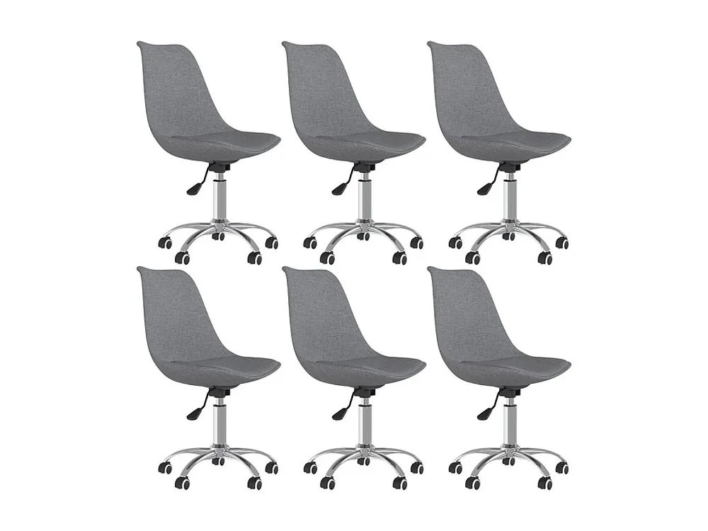 Organizador para RV Cadeiras de jantar giratórias 6 pcs tecido cinzento-claro