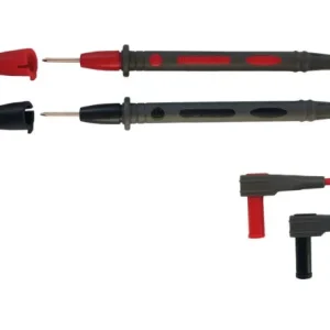 Cabo de medição de silicona Busching com ponta de teste de 2 mm e plugue angular de 4 mm CAT III, 100881