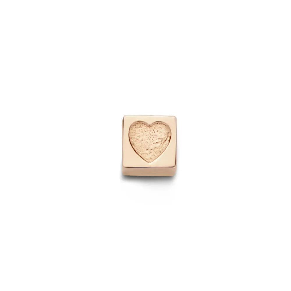 La Concorde Felie Pendente cubo em ouro rosa de 14 quilates com coração