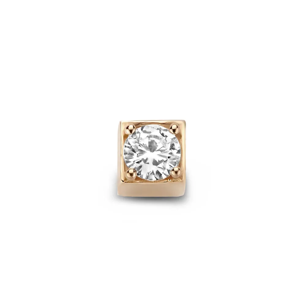 La Concorde Felie Pendente cubo em ouro rosa de 14 quilates com pedra de zircónio