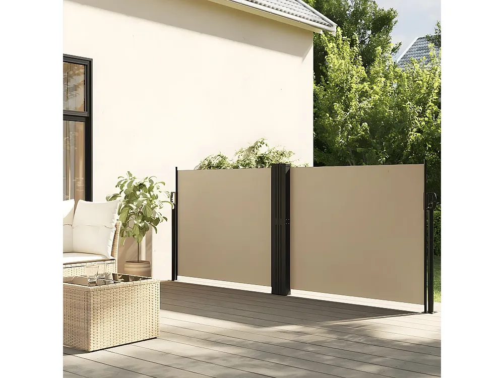 Toldo lateral retrátil 140x1000 cm bege