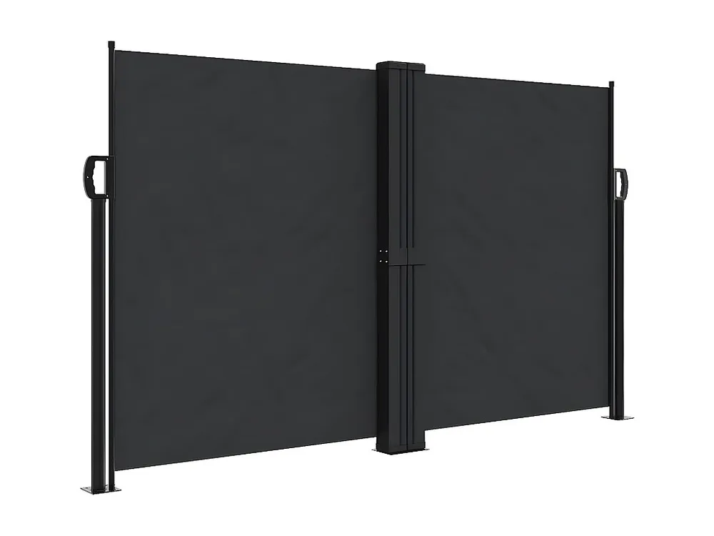 Toldo lateral retrátil 140x600 cm preto