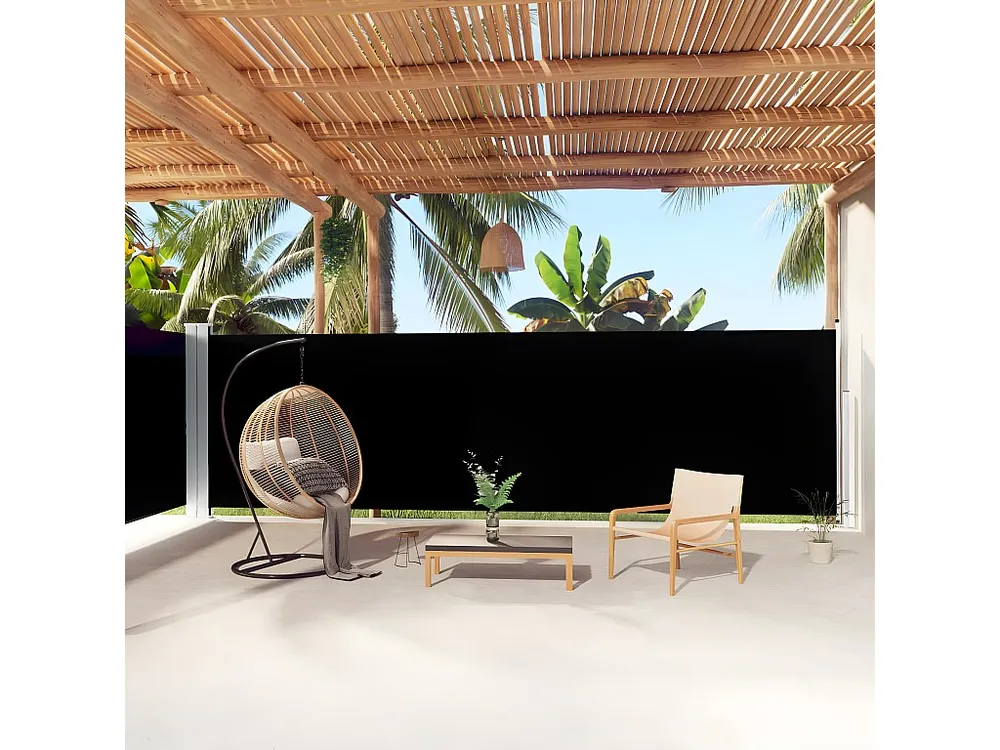 Toldo lateral retrátil 180x1000 cm preto