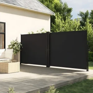 Toldo lateral retrátil 180x1000 cm preto