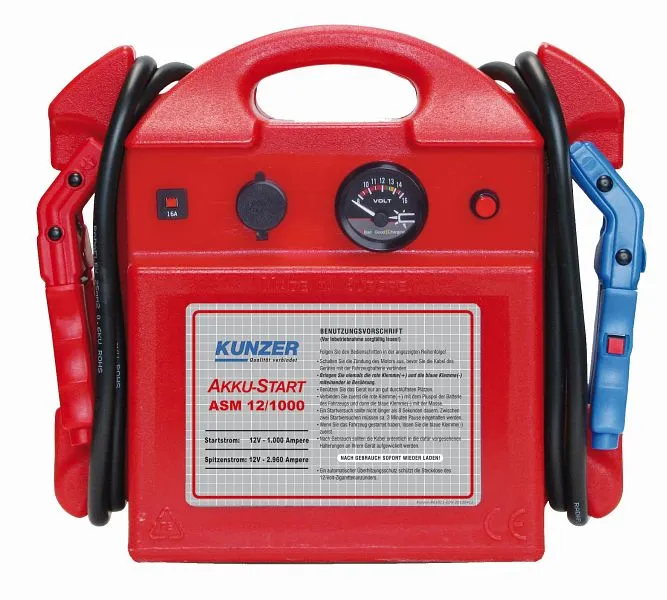 Partida de bateria Kunzer portátil 12V 2960/1000A, ASM 12/1000