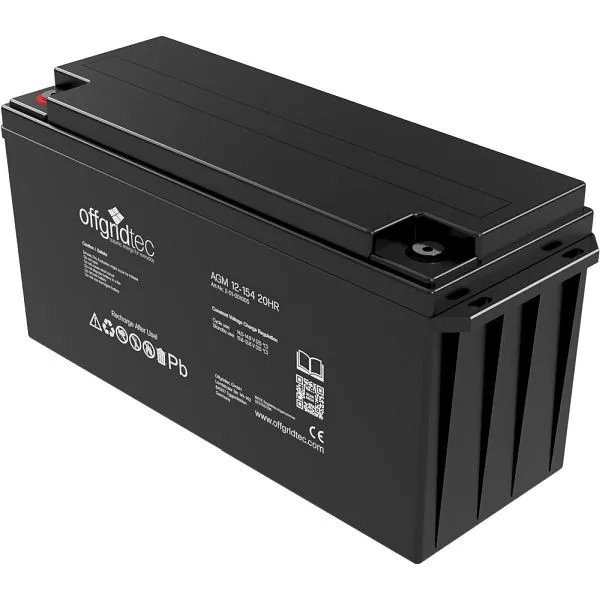 Offgridtec AGM 154Ah 20HR 12V - bateria solar bastante à prova de ciclo, 2-01-001005