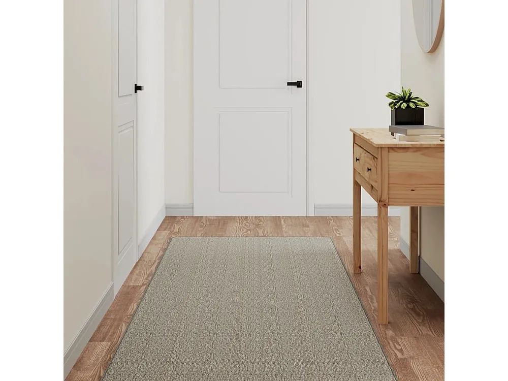 Tapete/passadeira 80x150 cm aspeto sisal cinzento-acastanhado