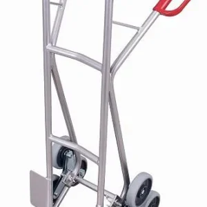 Carro de escada em alumínio VARIOfit, 2 estrelas de roda de três braços, dimensões externas: 610 x 630 x 1.310 mm (LxPxA),...