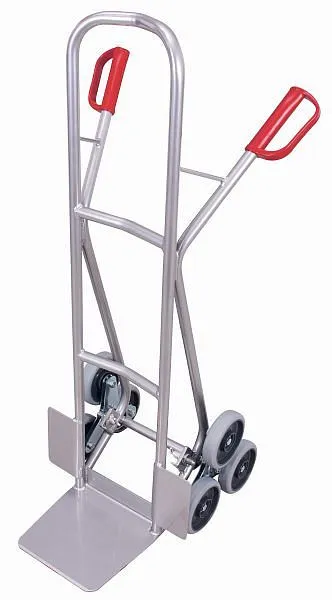 Carro de escada em alumínio VARIOfit, 2 estrelas de roda de três braços, dimensões externas: 610 x 630 x 1.310 mm (LxPxA),...
