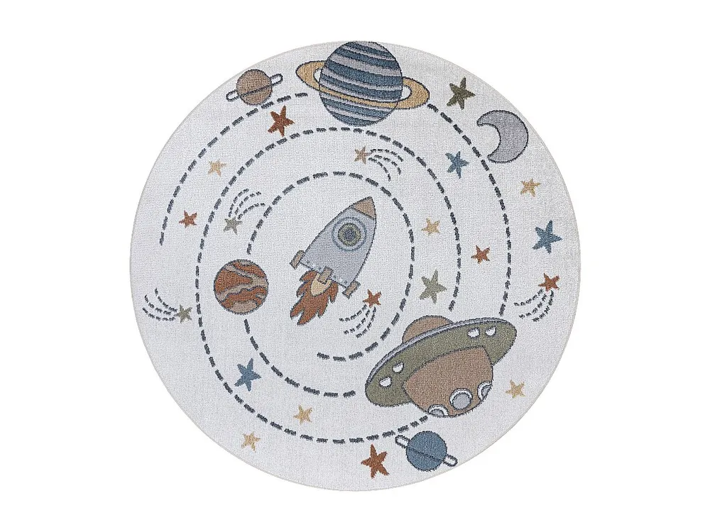 Tapete BONO 8288 círculo Espaço, planetas creme / antracite cercle 140 cm