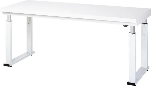 Bancada de trabalho RAU série adlatus 600 (ajustável eletricamente em altura), bancada com revestimento laminado rígido, 2...