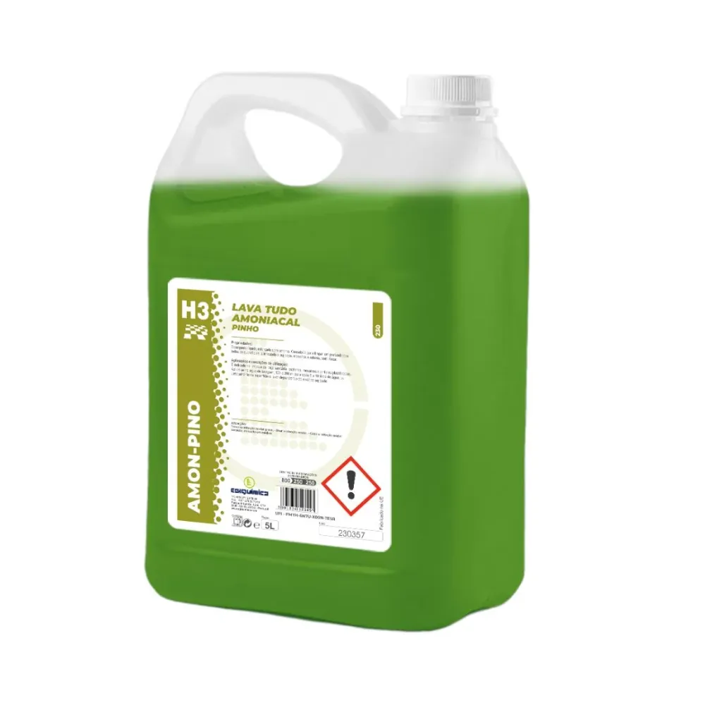Shampoo para Lavagem Egiquímica H3 Amon-Clean Pinho - Lava Tudo Amoniacal para Superfícies