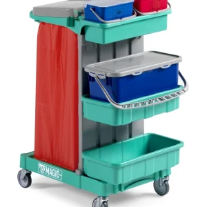 TTS Carro Limpeza Magic 610B – Porta-Sacos 120 L e Sistema de Pré-Imersão