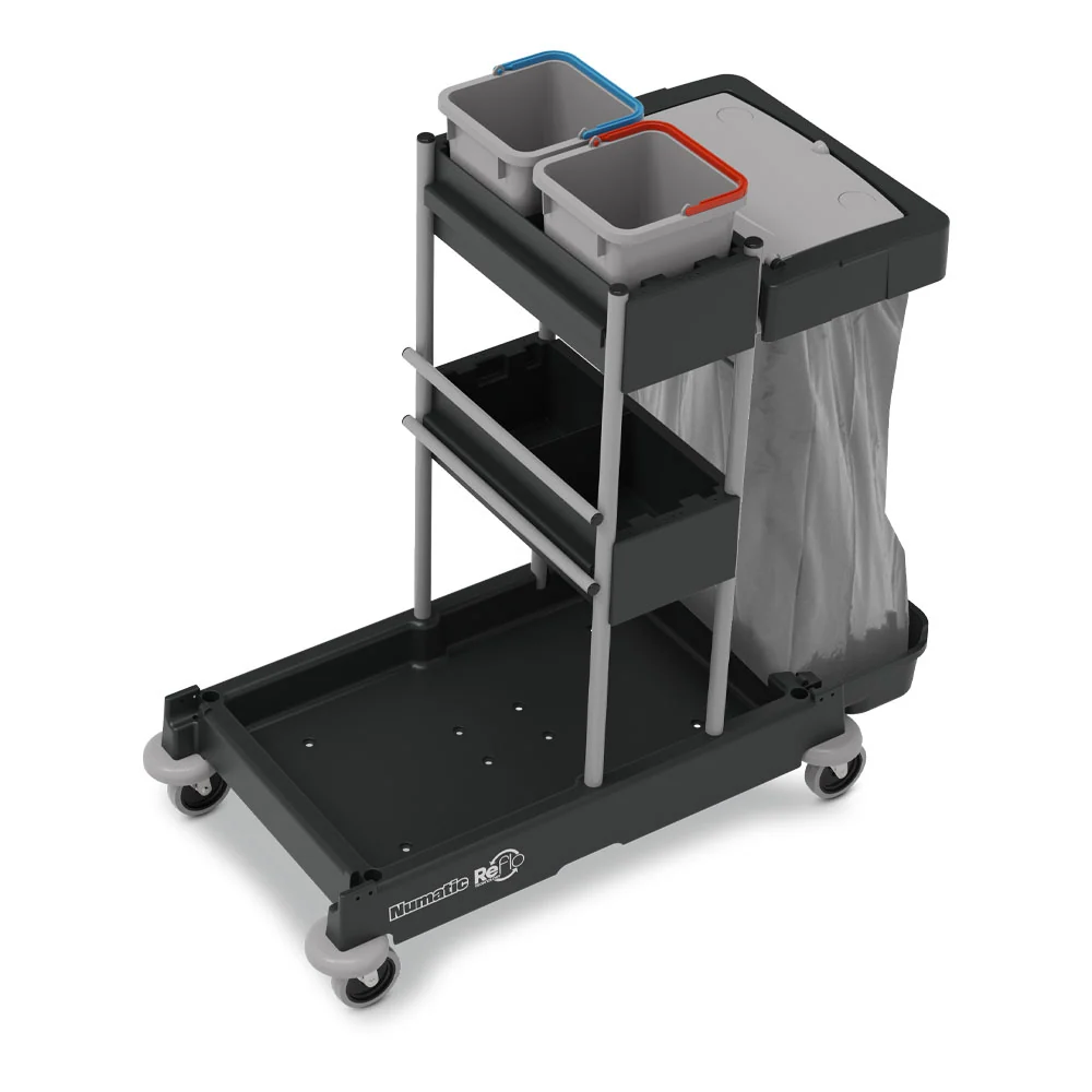 NUMATIC SERVO-Matic SM1415 – Carro de Limpeza Profissional com Tampa de 120L, Baldes Codificados de 6L e Design Compacto e...