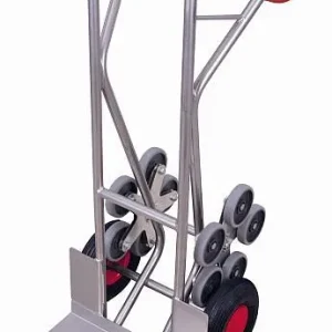 Carro de escada em alumínio VARIOfit, 2 estrelas de cinco braços, dimensões externas: 610 x 725 x 1.310 mm (LxPxA), ap-710...